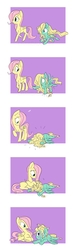 Size: 500x1701 | Tagged: safe, artist:drawbauchery, fluttershy, zephyr breeze, pegasus, pony, g4, brother and sister, chest fluff, colt, colt zephyr breeze, comic, cute, duo, ear fluff, faceplant, female, filly, filly fluttershy, hair over one eye, long hair, loose hair, male, manbun, ponyloaf, prone, shyabetes, siblings, tripping, younger, zephyrbetes