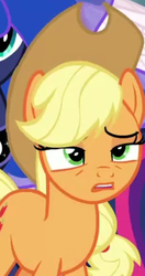Size: 870x1650 | Tagged: safe, screencap, applejack, princess luna, pony, g4, season 9, the beginning of the end, cropped, faic, solo focus, zoomed in