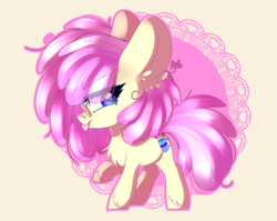 Size: 3200x2550 | Tagged: safe, artist:boogiebirch, oc, oc only, oc:vanilla swirl, pony, glasses, high res, solo, tongue out