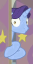 Size: 66x128 | Tagged: safe, edit, edited screencap, editor:breeze the peryton, screencap, november rain, pony, unicorn, g4, student counsel, animated, cropped, friendship student, gif, gif for breezies, male, picture for breezies, scared, stallion