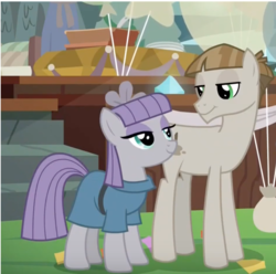 Size: 724x718 | Tagged: safe, screencap, maud pie, mudbriar, pony, g4, student counsel, couple, cropped, cute, female, looking at each other, male, maudabetes, ship:maudbriar, shipping, smiling, straight, true love, when he smiles, when she smiles, when they smile