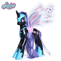 Size: 900x900 | Tagged: safe, nightmare moon, alicorn, pony, g4, bootleg, fairy wings, female, hairclip, irl, lanyi, photo, simple background, solo, toy, white background, wings