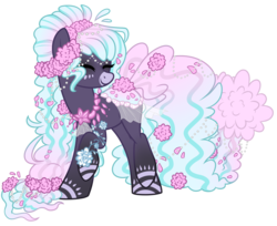 Size: 1600x1303 | Tagged: safe, artist:crystal-tranquility, oc, oc only, oc:aura cascade, original species, pond pony, eyes closed, female, mare, simple background, solo, transparent background