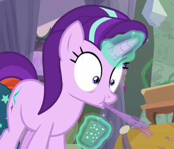 Size: 941x807 | Tagged: safe, screencap, starlight glimmer, pony, g4, student counsel, cropped, drink, female, glass, mare, solo, spit take