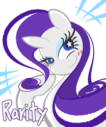 Size: 1701x2041 | Tagged: safe, artist:garammasara, rarity, pony, unicorn, g4, blushing, female, grin, looking at you, simple background, smiling, solo, starry eyes, wingding eyes