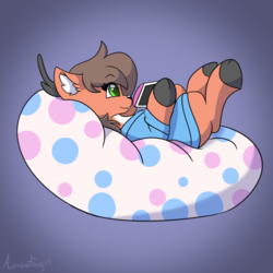 Size: 2000x2000 | Tagged: safe, artist:aurorafang, oc, oc only, oc:winter fawn, deer, pony, beanbag chair, clothes, high res, hoodie, nintendo switch, solo