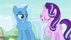 Size: 1920x1080 | Tagged: safe, screencap, starlight glimmer, trixie, pony, g4, student counsel