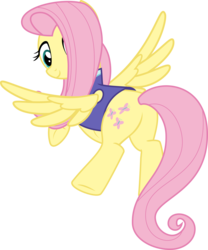 Size: 3000x3609 | Tagged: safe, alternate version, artist:sollace, fluttershy, pegasus, pony, g4, .svg available, alternate hairstyle, butt, clothes, cute, female, flutterbutt, flying, high res, plot, show accurate, shyabetes, simple background, smiling, solo, spread wings, transparent background, vector, wings