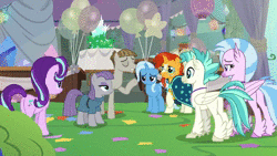 Size: 1920x1080 | Tagged: safe, screencap, maud pie, mudbriar, silverstream, starlight glimmer, sunburst, terramar, trixie, classical hippogriff, hippogriff, pony, g4, student counsel, animated, butt, cute, female, male, mare, maudabetes, plot, smiling, sound, stallion, swoon, webm, when she smiles