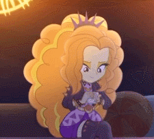 Size: 225x202 | Tagged: safe, screencap, adagio dazzle, equestria girls, equestria girls series, find the magic, g4, spoiler:eqg series (season 2), adoragio, animated, clothes, cup, cute, female, gem, gif, jacket, leather jacket, singing, siren gem, solo, spiked headband, spiked wristband, teacup, wristband