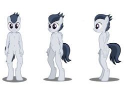 Size: 6667x5000 | Tagged: safe, artist:flash equestria photography, rumble, pegasus, anthro, unguligrade anthro, g4, barbie doll anatomy, bipedal, looking at you, male, reference sheet, simple background, smiling, solo, son, transparent background