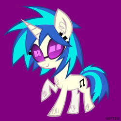 Size: 900x900 | Tagged: safe, artist:up1ter, dj pon-3, vinyl scratch, pony, unicorn, g4, cute, ear fluff, female, mare, simple background, solo