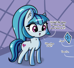 Size: 2195x2034 | Tagged: safe, artist:artiks, sonata dusk, earth pony, pony, equestria girls, equestria girls series, find the magic, spoiler:eqg series (season 2), art of the dress, cheek fluff, chest fluff, cute, ear fluff, equestria girls ponified, female, food, implied rarity, mare, offscreen character, parody, ponified, solo, sonatabetes, sonataco, taco, taco dress, that pony sure does love tacos, that was fast