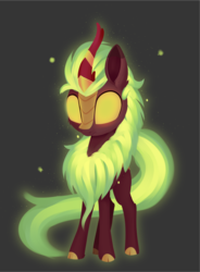 Size: 1779x2411 | Tagged: safe, artist:dusthiel, cinder glow, summer flare, kirin, g4, sounds of silence, black background, cheek fluff, ear fluff, female, glowing eyes, simple background, solo
