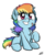 Size: 985x1204 | Tagged: safe, artist:natsu714, rainbow dash, pegasus, pony, g4, bandaid, chest fluff, cute, dashabetes, ear fluff, eye clipping through hair, female, filly, filly rainbow dash, simple background, sitting, smiling, solo, transparent background, younger