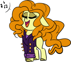 Size: 748x655 | Tagged: safe, artist:taaffeiite, derpibooru exclusive, adagio dazzle, earth pony, pony, equestria girls, find the magic, g4, my little pony equestria girls: better together, chibi, clothes, equestria girls ponified, female, jacket, mare, open mouth, ponified, ponified siren, simple background, singing, solo, transparent background