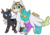 Size: 1000x702 | Tagged: safe, artist:starbeli, urtica, oc, oc:ghini, oc:willa, changedling, changeling, pegasus, pony, g4, changeling and changedling, clothes, cute, female, male, sweater