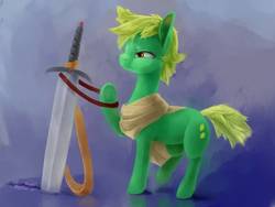 Size: 1032x774 | Tagged: safe, artist:usager, oc, oc only, pony, solo, sword, weapon