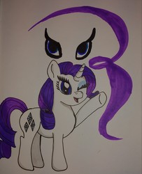 Size: 2013x2483 | Tagged: safe, artist:iffoundreturntorarity, rarity, pony, g4, atg 2019, female, high res, logo, newbie artist training grounds, solo, traditional art