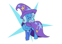 Size: 4093x2894 | Tagged: safe, artist:shelltoon, trixie, pony, unicorn, g4, cloak, clothes, eyes closed, female, hat, newbie artist training grounds, simple background, solo, stars, transparent, transparent background