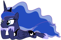 Size: 12000x8000 | Tagged: safe, artist:sunshi, princess luna, alicorn, pony, between dark and dawn, g4, absurd resolution, cute, female, hoof on chin, lunabetes, mare, prone, simple background, smiling, solo, transparent background, vector