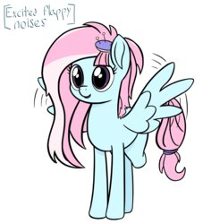 Size: 3194x3518 | Tagged: safe, artist:czu, kerfuffle, pegasus, pony, g4, my little pony: rainbow roadtrip, amputee, cute, descriptive noise, excited, female, flapping wings, fufflebetes, high res, mare, missing limb, simple background, solo, stump, transparent background
