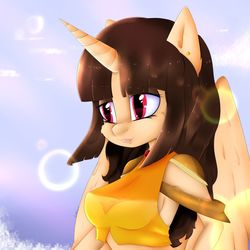 Size: 1280x1280 | Tagged: safe, artist:aguaca-mine, oc, oc only, oc:spring beauty, alicorn, anthro, armpits, female, solo