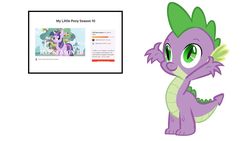 Size: 1024x578 | Tagged: safe, spike, twilight sparkle, dragon, pony, unicorn, g4, season 10, dronies, entitlement, happy, hilarious in hindsight, petition, simple background, smiling, unicorn twilight, white background