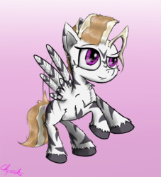 Size: 1500x1655 | Tagged: safe, artist:chopsticks, oc, oc only, hybrid, pegasus, pony, zebra, zebrasus, zony, cheek fluff, chest fluff, ear fluff, female, flying, solo