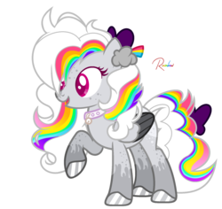 Size: 1784x1684 | Tagged: dead source, safe, artist:crescentartist, oc, oc only, oc:rainbow cloud, pegasus, pony, female, mare, simple background, solo, transparent background