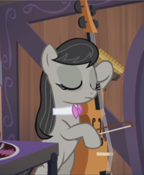 Size: 770x939 | Tagged: safe, screencap, octavia melody, pony, g4, slice of life (episode), bipedal, bow (instrument), cello, cropped, eyes closed, female, mare, musical instrument, playing instrument, solo
