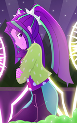 Size: 2041x3264 | Tagged: safe, artist:xan-gelx, aria blaze, equestria girls, find the magic, g4, my little pony equestria girls: better together, clothes, female, greenbutt pants, high res, pigtails, solo