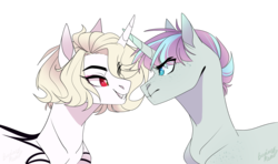 Size: 1544x913 | Tagged: safe, artist:holocorn, oc, oc only, pony, unicorn, fangs, grin, smiling