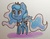 Size: 3668x2861 | Tagged: safe, artist:lightisanasshole, princess luna, alicorn, pony, g4, adorkable, blue eyes, blue mane, bronybait, chibi, colored, crown, cute, dork, female, filly, high res, jewelry, lunabetes, regalia, solo, sparkles, stars, traditional art, woona, younger