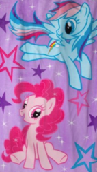 Size: 209x367 | Tagged: safe, pinkie pie, rainbow dash, pony, g4, bed, wrong eye color