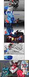 Size: 3548x9400 | Tagged: safe, artist:velcius, cozy glow, grogar, king sombra, lord tirek, queen chrysalis, changeling, changeling queen, pegasus, pony, g4, the beginning of the end, avengers: endgame, big no, comic, death, disintegration, dying, female, filly, guardians of the galaxy, helmet, marvel