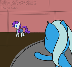 Size: 2220x2048 | Tagged: safe, artist:snezhok42, rarity, trixie, pony, unicorn, g4, atg 2019, colored, flat colors, high res, incomplete, newbie artist training grounds, walking