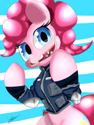 Size: 2448x3264 | Tagged: safe, artist:velcius, pinkie pie, earth pony, pony, g4, clothes, costume, counter-strike, halloween, halloween costume, high res, knife, mouth hold, solo