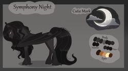 Size: 1280x711 | Tagged: safe, artist:sugaryicecreammlp, oc, oc only, oc:symphony night, pony, vampony, bat wings, male, reference sheet, solo, stallion, wings