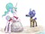 Size: 1200x900 | Tagged: safe, artist:grissaecrim, princess celestia, princess luna, alicorn, pony, between dark and dawn, g4, my little pony: friendship is magic, alternate hairstyle, camera, clothes, duo, female, implied tail hole, magic, mare, one-piece swimsuit, royal sisters, siblings, sisters, swimsuit, tail bun, telekinesis, tongue out