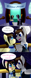 Size: 1200x3004 | Tagged: safe, artist:lovely pages, artist:lovelymod, oc, oc only, oc:fuselight, oc:lovely pages, pegasus, pony, ask fuselight, blushing, clothes, dress, female, male, mare, stallion, suit