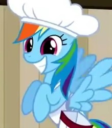 Size: 538x614 | Tagged: safe, screencap, rainbow dash, pegasus, pony, g4, the last roundup, baker, cropped, cute, female, happy, mare, solo