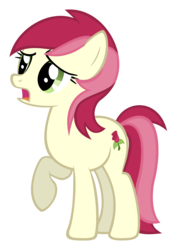 Size: 5000x6665 | Tagged: safe, artist:delectablecoffee, roseluck, earth pony, pony, g4, absurd resolution, female, mare, open mouth, raised hoof, show accurate, simple background, solo, transparent background, upset, vector