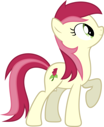 Size: 6000x7314 | Tagged: safe, artist:delectablecoffee, roseluck, earth pony, pony, g4, .ai available, absurd resolution, female, looking up, mare, raised hoof, show accurate, simple background, smiling, solo, transparent background, vector