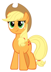 Size: 2000x2782 | Tagged: safe, artist:takua770, applejack, earth pony, pony, g4, female, high res, mare, simple background, smiling, solo, transparent background, vector