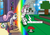 Size: 3508x2480 | Tagged: safe, artist:lizardwithhat, sweetie belle, pony, robot, robot pony, unicorn, don't mine at night, g4, bag, controller, crossover, cute, diasweetes, female, filly, foal, globe, high res, hooves, horn, microsoft, minecraft, portal, rainbow, regal, room, solo, speech bubble, sweetie bot, transformation, tree