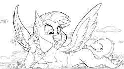 Size: 6426x3580 | Tagged: safe, artist:tsitra360, silverstream, classical hippogriff, hippogriff, g4, absurd resolution, canterlot, cloudsdale, commission, equestria, female, giantess, gigastream, lineart, macro, ponyville, school of friendship, sketch, solo, twilight's castle, underhoof