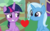 Size: 678x415 | Tagged: safe, edit, edited screencap, screencap, trixie, twilight sparkle, alicorn, pony, g4, blushing, female, lesbian, ship:twixie, shipping, shipping domino, twilight sparkle (alicorn)