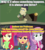 Size: 636x707 | Tagged: safe, edit, edited screencap, screencap, apple bloom, cranky doodle donkey, scootaloo, sweetie belle, equestria girls, g4, happily ever after party, happily ever after party: rainbow dash, my little pony equestria girls: better together, cutie mark crusaders, female, harry potter (series), inverted mouth, male, meme