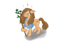 Size: 2480x1754 | Tagged: safe, artist:dumbprincess, earth pony, pony, atg 2019, holding, magic wand, newbie artist training grounds, ponified, runes, simple background, solo, standing
